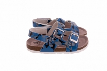 Dětské pantofle s odnímatelným páskem na patě modré